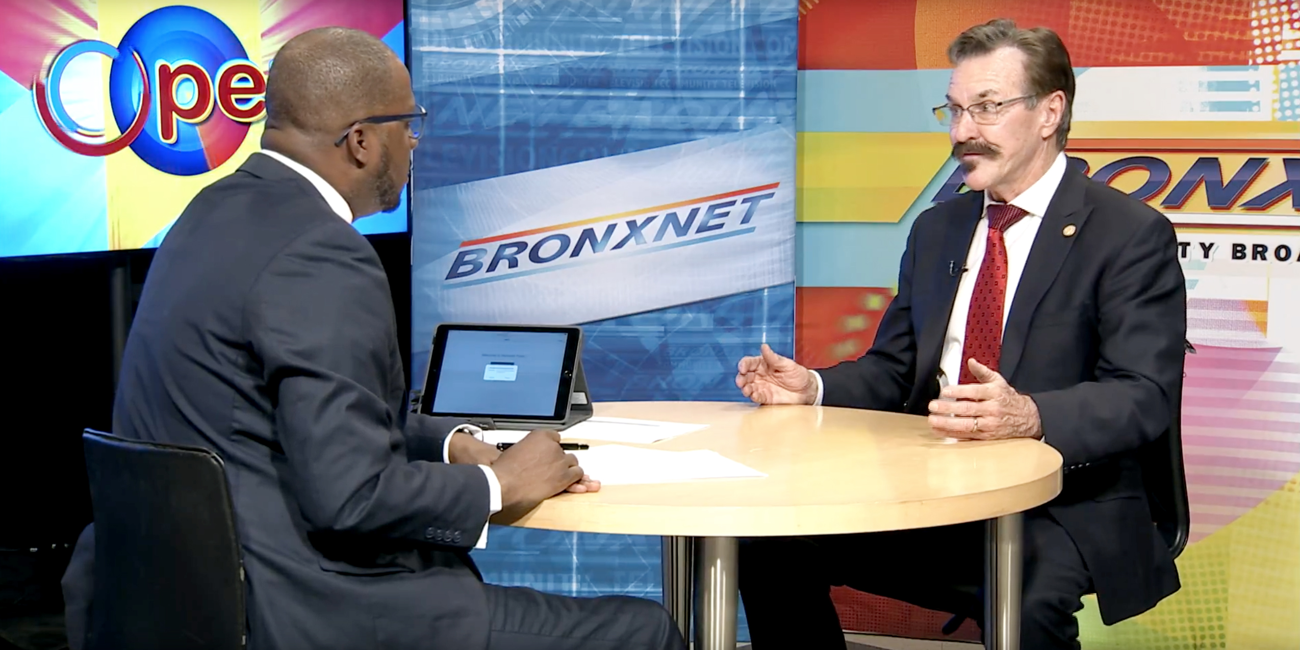 A YouTube screenshot of a Nov. 15 interview with Bronxnet host Daren Jaime (left) and Dr. Jack Lewin (right).