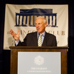 County Supervisor Ron Roberts greets supporters at the U.S. Grant Hotel.