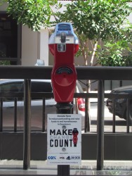 The Downtown San Diego Partnership's donation meters accept coin and credit card payments. Chris Young, inewsource