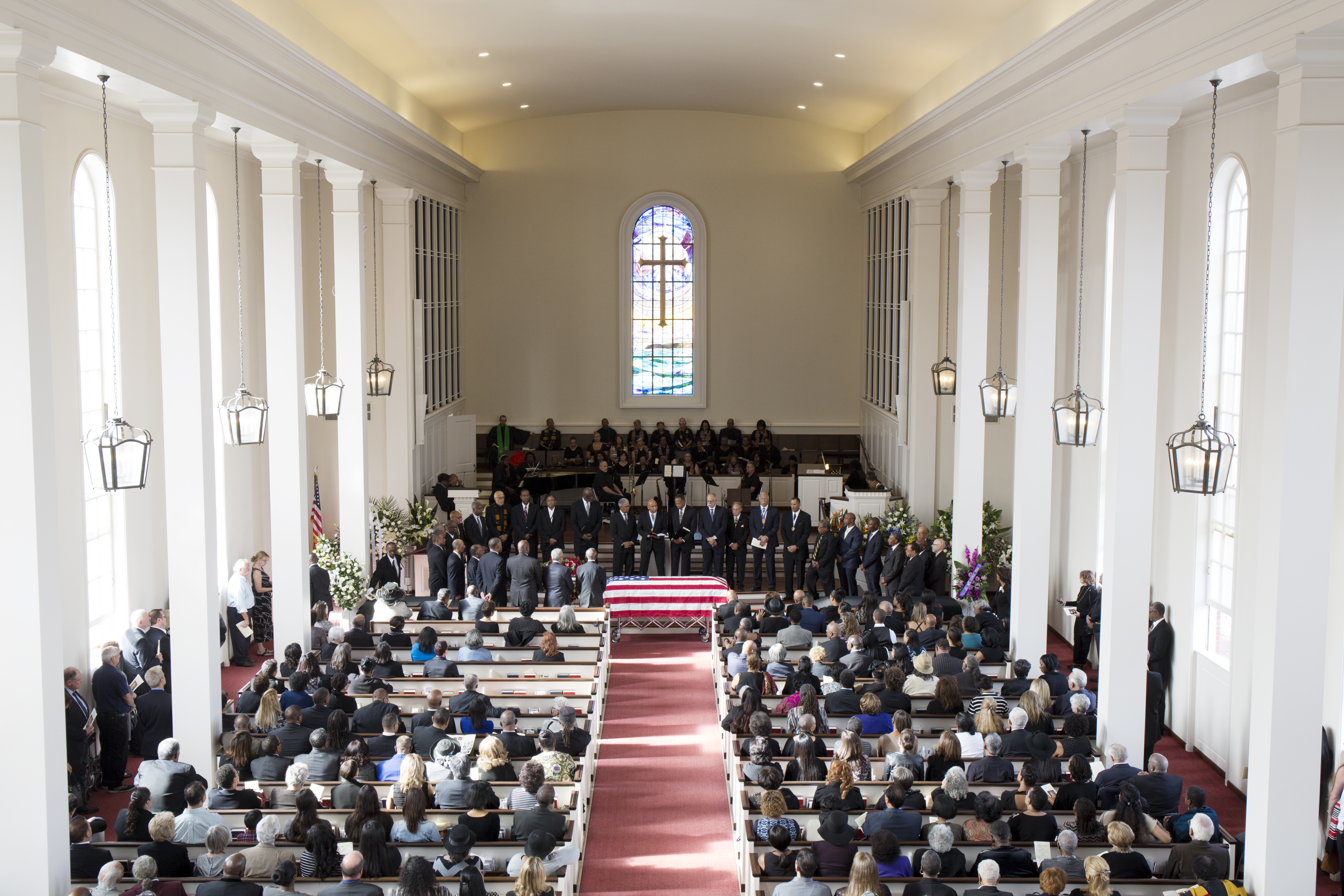 The memorial service for Dr. Richard Butcher at the Point Loma Community Presbyterian Church on Nov. 19, 2016. Megan Wood, inewsource.