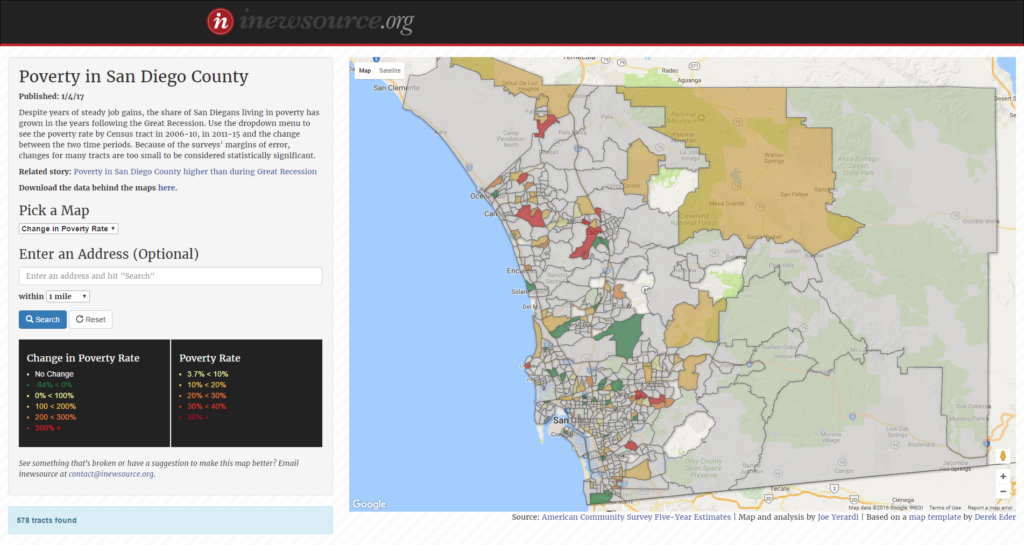 Click here for an interactive map of poverty in San Diego County.