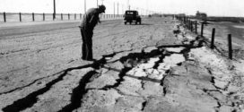 The Long Beach earthquake on March 10, 1933, left gaping cracks in a road between Seal Beach and the Bolsa Chica Gun Club. (Courtesy U.S. Geological Survey)