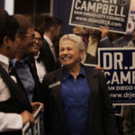 Democrat Jennifer Campbell, who won a seat on the San Diego City Council, is shown at Golden Hall on Nov. 6, 2018, in downtown San Diego. (Megan Wood/inewsource)
